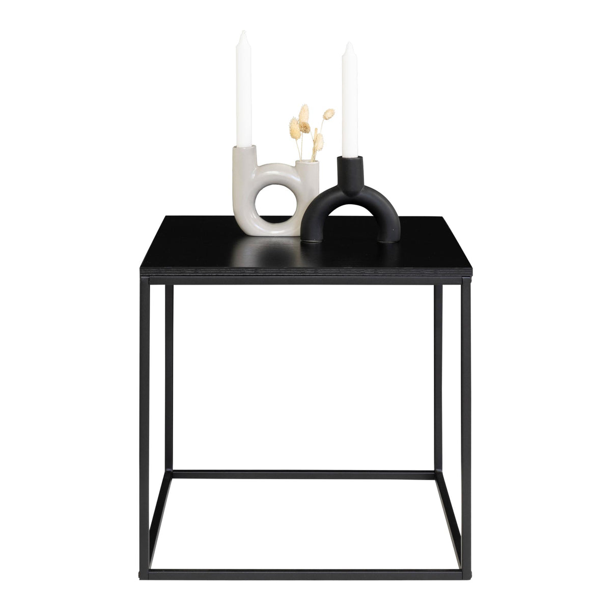 Sami Beistelltisch – Schwarz, Gestell Schwarz, 45 × 45 × 45 cm – Ansicht 3