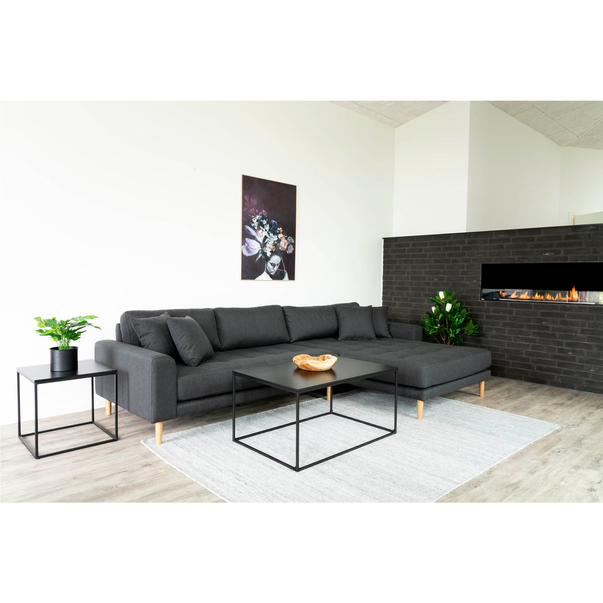 Sami Couchtisch – Schwarz, Gestell Schwarz, 60 × 90 × 45 cm – Ansicht 7
