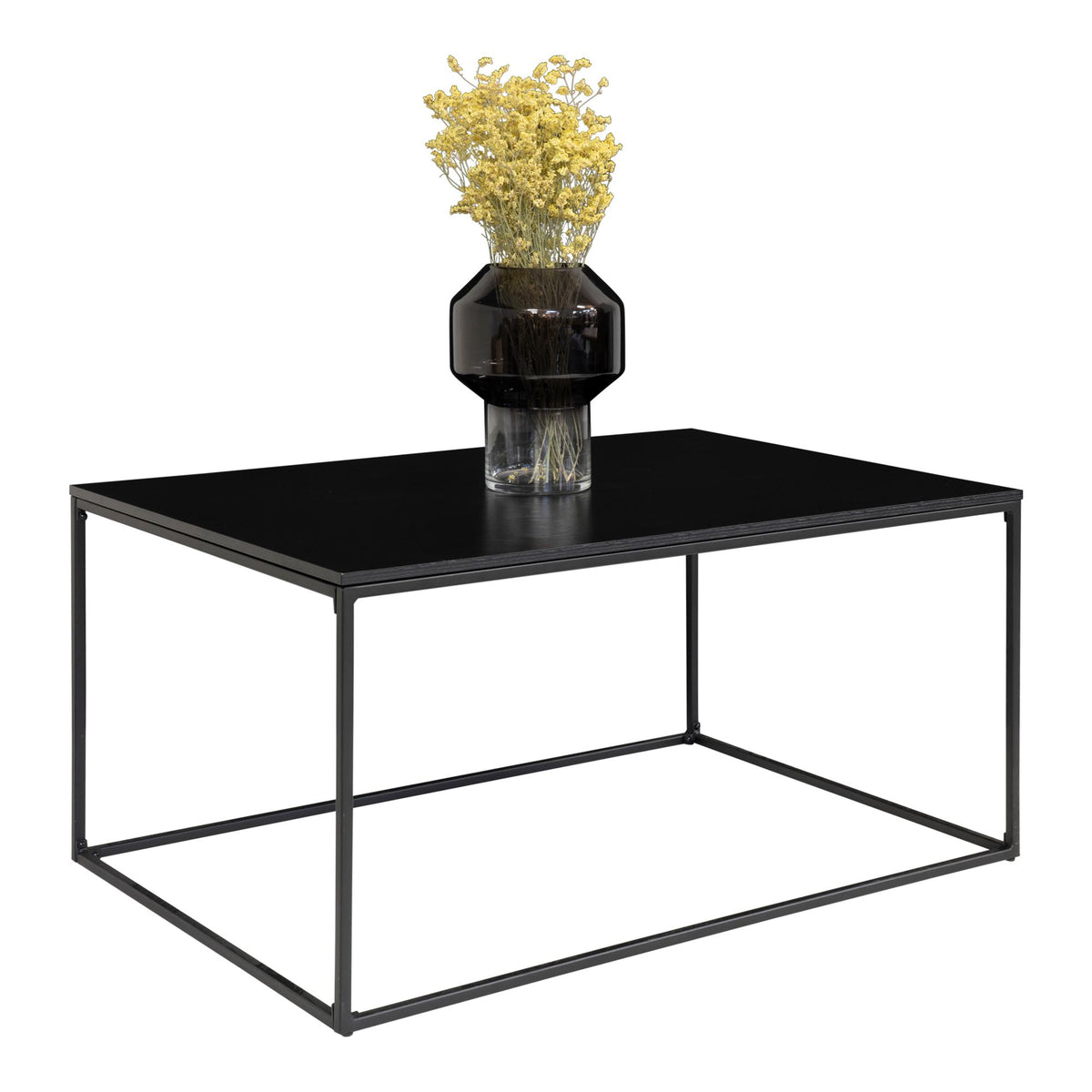 Sami Couchtisch – Schwarz, Gestell Schwarz, 60 × 90 × 45 cm von Luiva Living