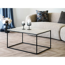 Sami Couchtisch – Travertinoptik Beige, Gestell Schwarz, 90 × 60 × 45 cm – Ansicht 4