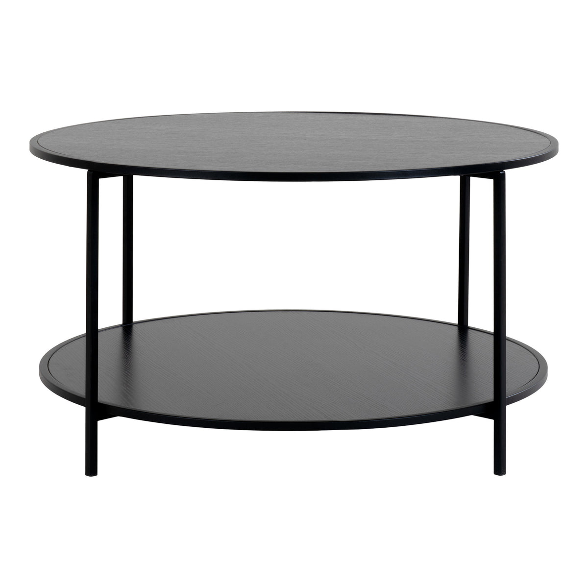 Sami Couchtisch rund – Schwarz, Gestell Schwarz, ø 80 × 45 cm – Ansicht 2