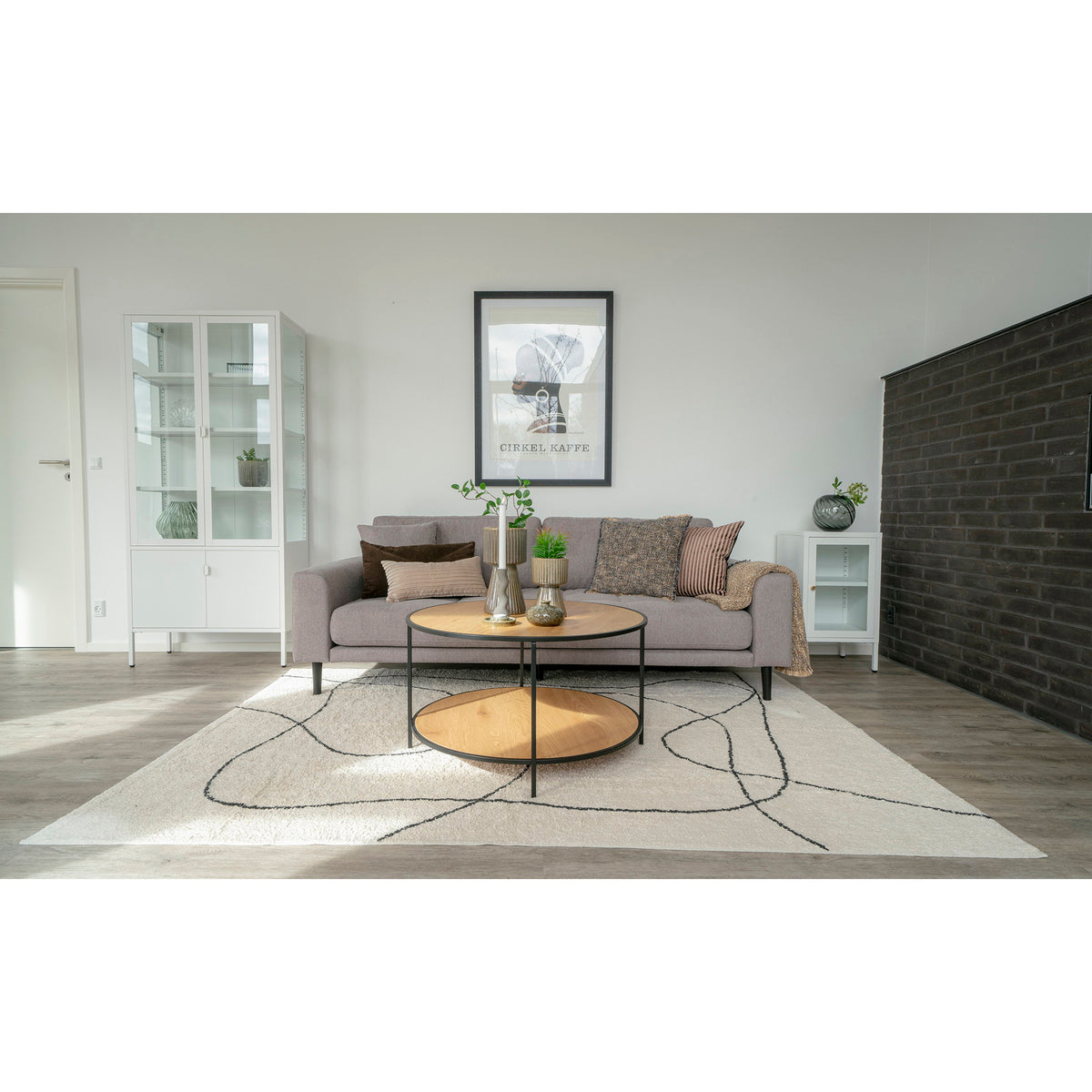 Sami Couchtisch rund – Eichenoptik Natur, Gestell Schwarz, ø 80 × 45 cm – Ansicht 4