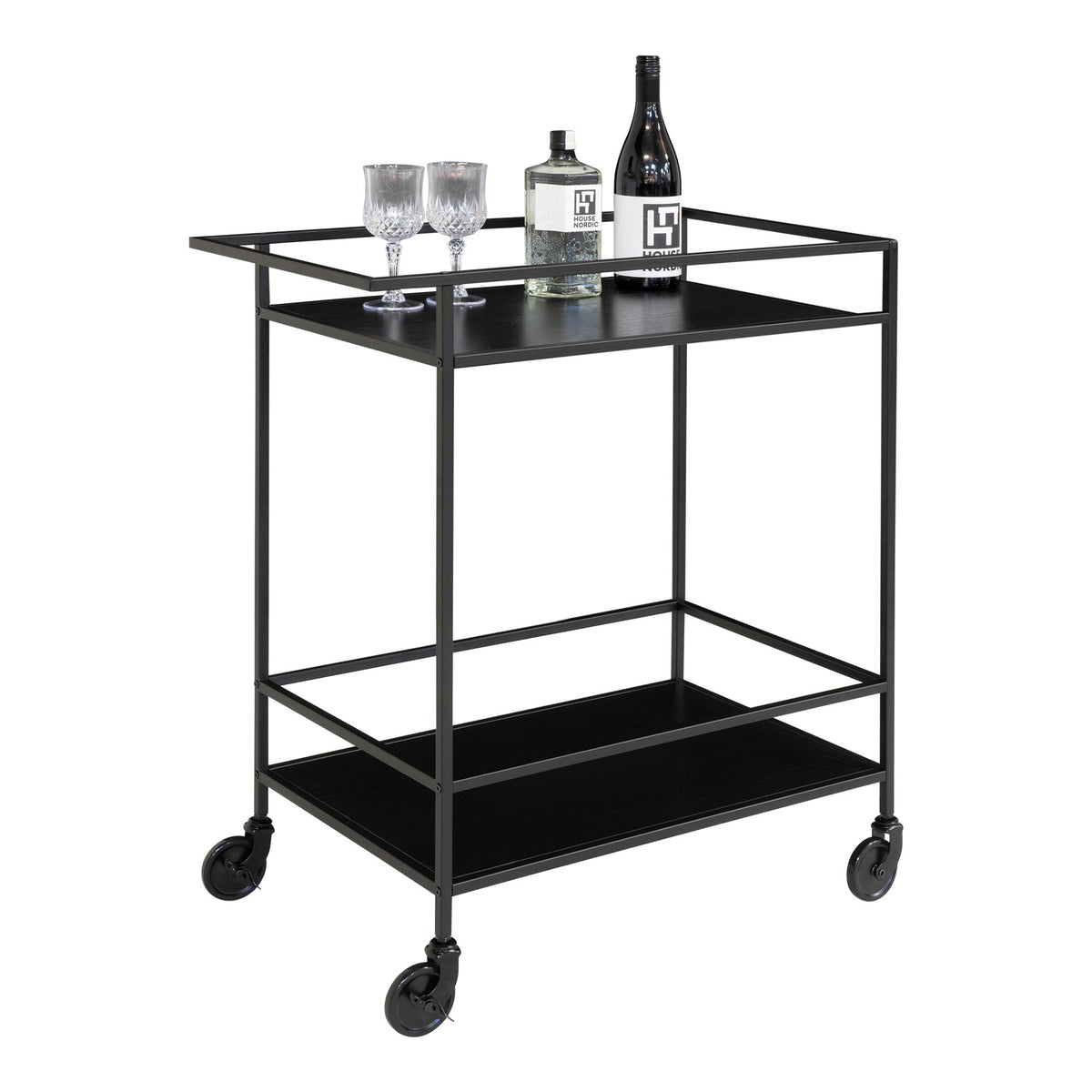 Sami Barwagen – Schwarz, Gestell Schwarz, 68 × 40 × 79 cm von Luiva Living
