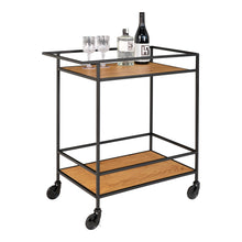 Sami Barwagen – Eichenoptik Natur, Gestell Schwarz, 68 × 40 × 79 cm von Luiva Living