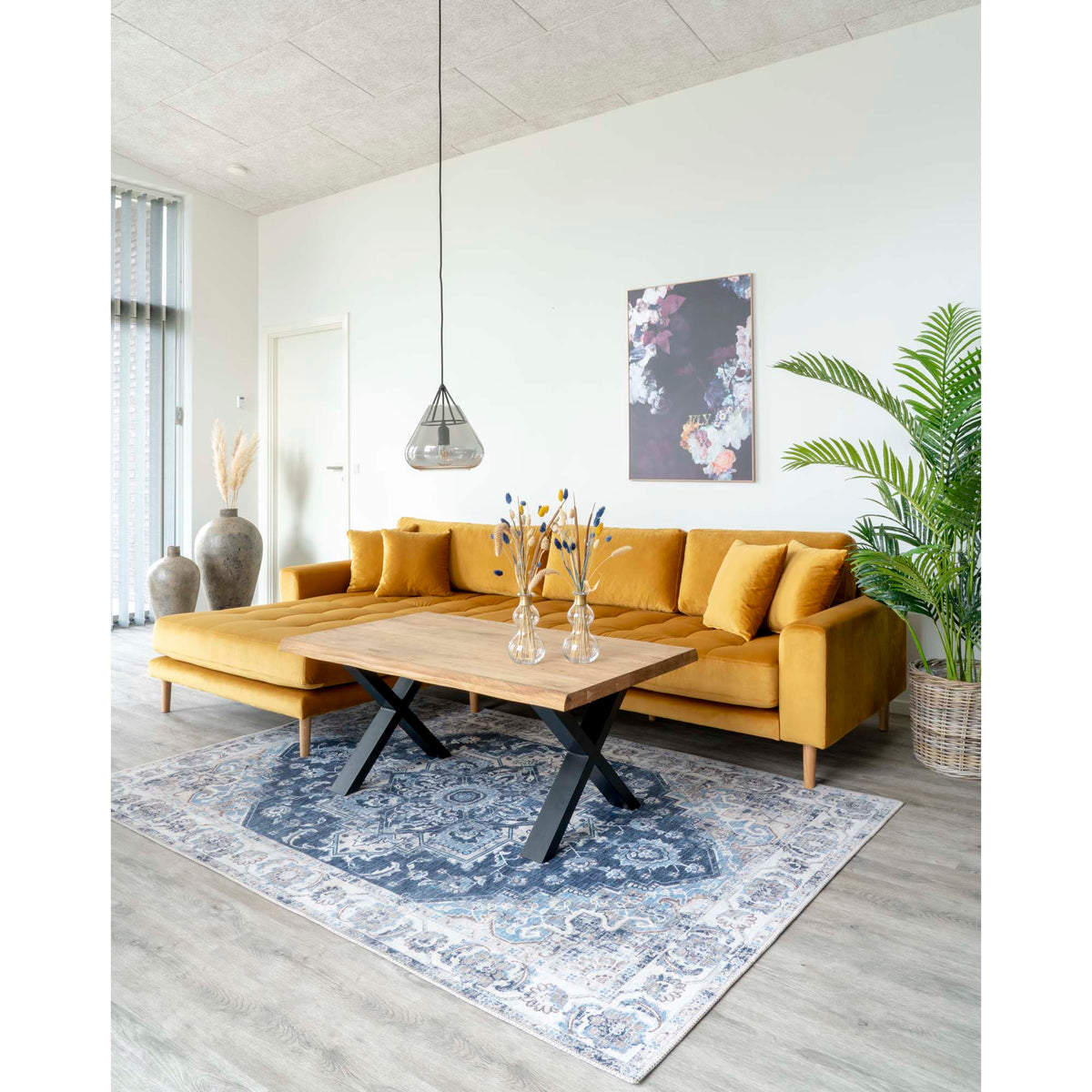 Tina Couchtisch mit Wellenkante – Eiche Natur, 70 × 120 × 50 cm – Ansicht 8