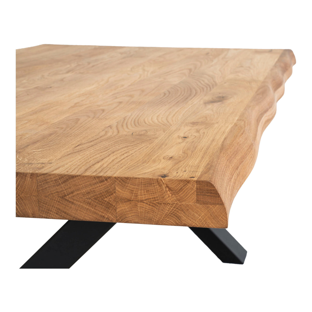 Tina Couchtisch mit Wellenkante – Eiche Natur, 70 × 120 × 50 cm – Ansicht 4