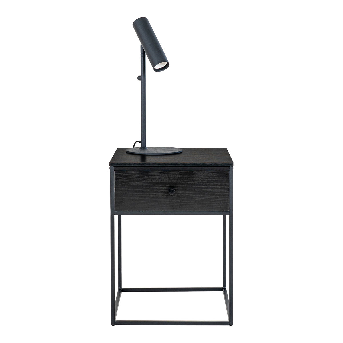 Sami Beistelltisch mit Schublade – Schwarz, Gestell Schwarz, 40 × 40 × 55 cm – Ansicht 3