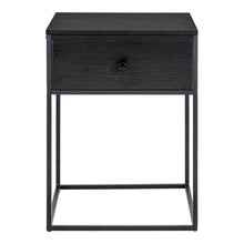 Sami Beistelltisch mit Schublade – Schwarz, Gestell Schwarz, 40 × 40 × 55 cm von Luiva Living