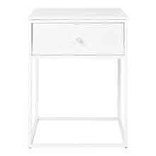 Sami Beistelltisch mit Schublade – Weiß, Gestell Weiß, 40 × 40 × 55 cm von Luiva Living