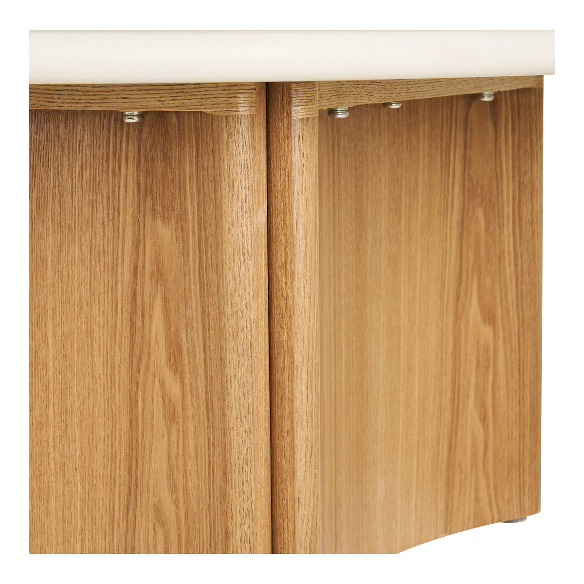 Fia Couchtisch rund – Zement/Eschenfurnier Weiß/Natur, ø 80 × 37 cm – Ansicht 4