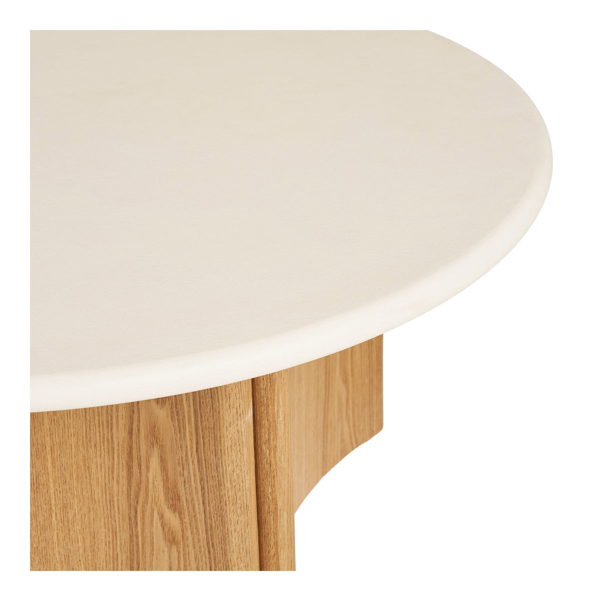 Fia Couchtisch rund – Zement/Eschenfurnier Weiß/Natur, ø 80 × 37 cm – Ansicht 5