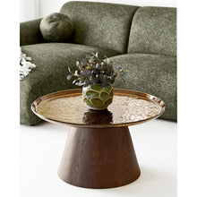Jesper Couchtisch rund – Eschenfurnier/Glas Braun, ø 80 × 42 cm – Ansicht 6