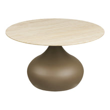 Alice Couchtisch rund – Metall/Sicherheitsglas Khaki, ø 70 × 42 cm von Luiva Living