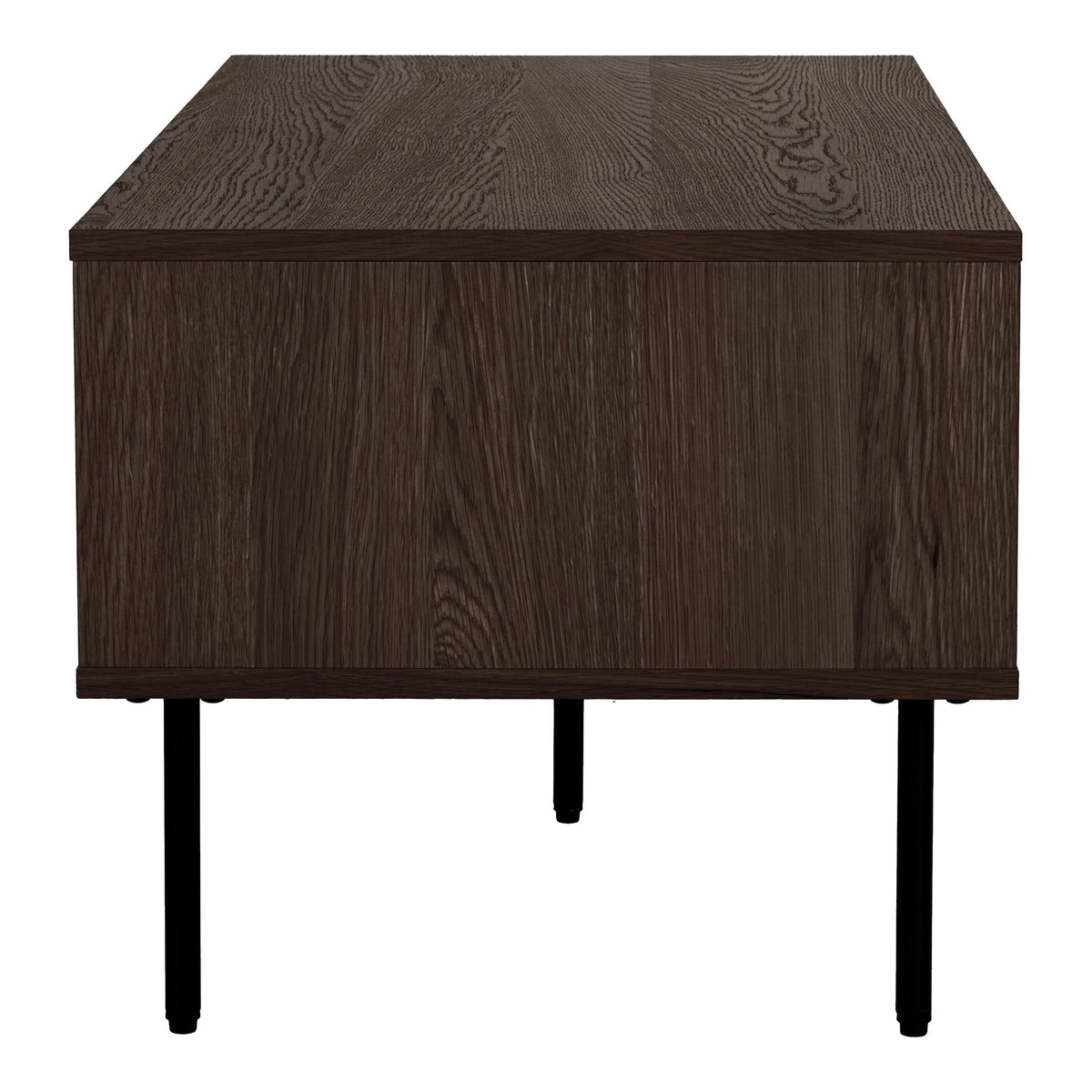 Gunnar Couchtisch mit 2 Schubladen – Furnier Eiche geräuchert, Beine Schwarz, 50 × 100 × 45 cm – Ansicht 5