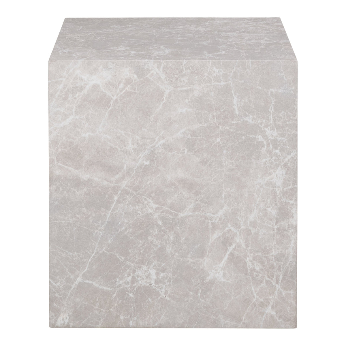 Alea Beistelltisch – Marmoroptik Beige, 40 × 40 × 45 cm – Ansicht 2