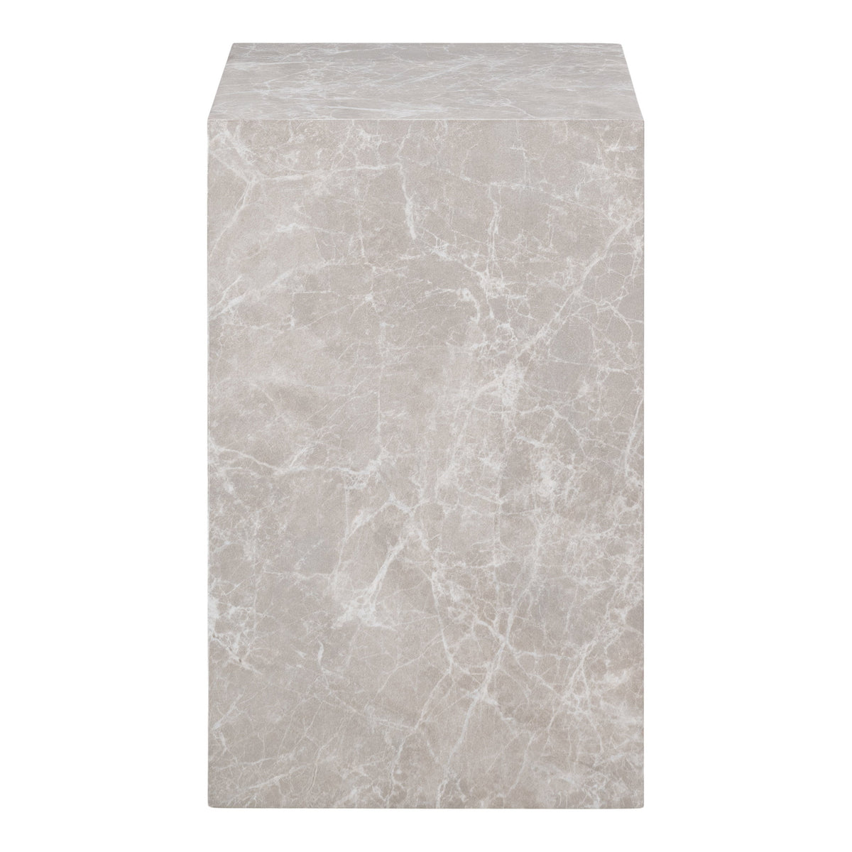 Alea Beistelltisch – Marmoroptik Beige, 30 × 30 × 50 cm – Ansicht 2