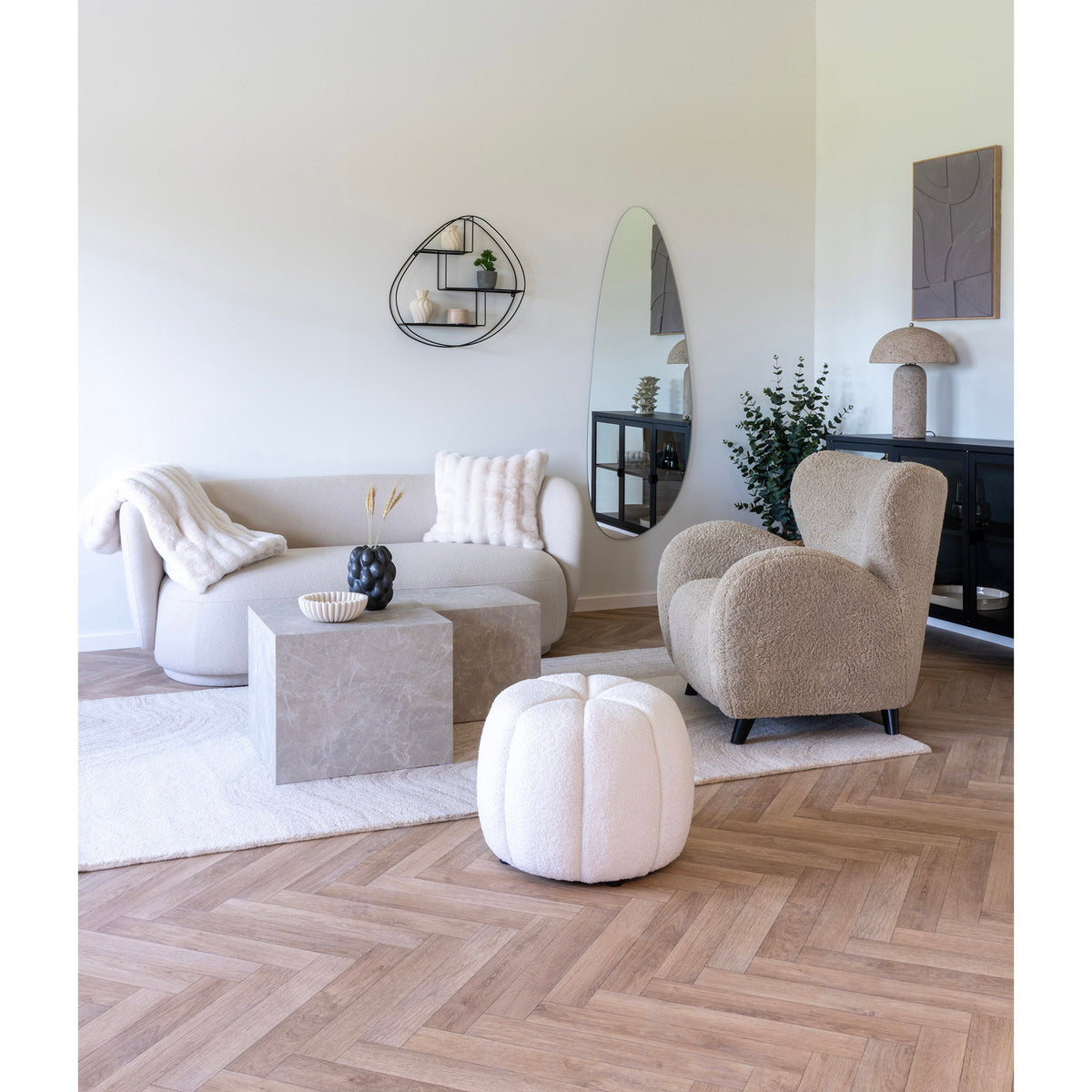 Alea Couchtisch 2er-Set – Marmoroptik Beige – Ansicht 12