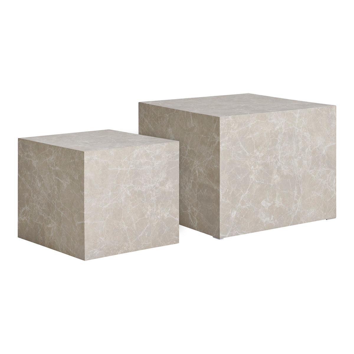 Alea Couchtisch 2er-Set – Marmoroptik Beige von Luiva Living