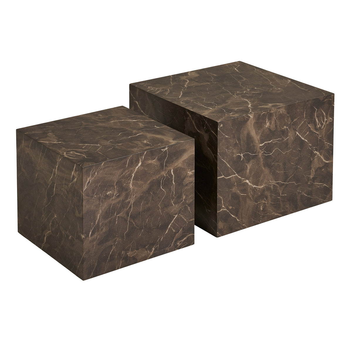 Alea Couchtisch 2er-Set – Marmoroptik Braun von Luiva Living