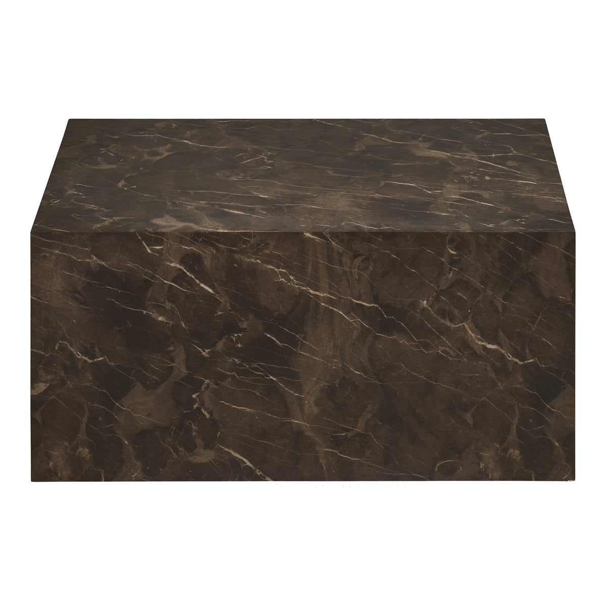 Alea Couchtisch – Marmoroptik Braun, 60 × 80 × 40 cm – Ansicht 2