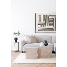 Kaya Beistelltisch rund – Travertinoptik Beige, Beine Schwarz, ø 27 × 46 cm – Ansicht 6