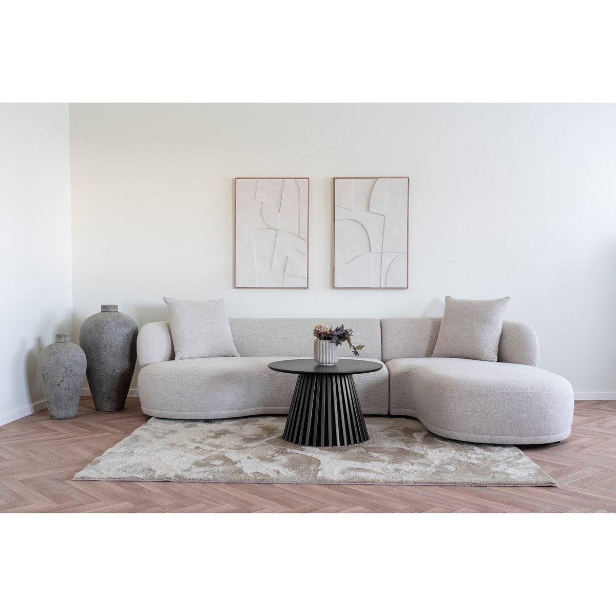 Isla Couchtisch rund – Eichenfurnier Schwarz, ø 70 × 45 cm – Ansicht 4