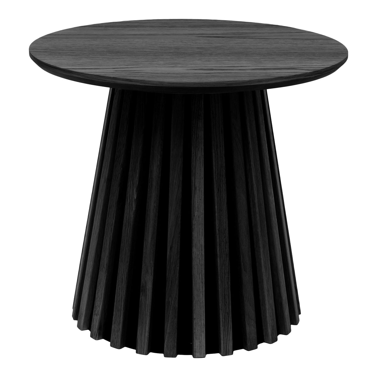 Isla Beistelltisch rund – Eichenfurnier Schwarz, ø 50 × 45 cm von Luiva Living