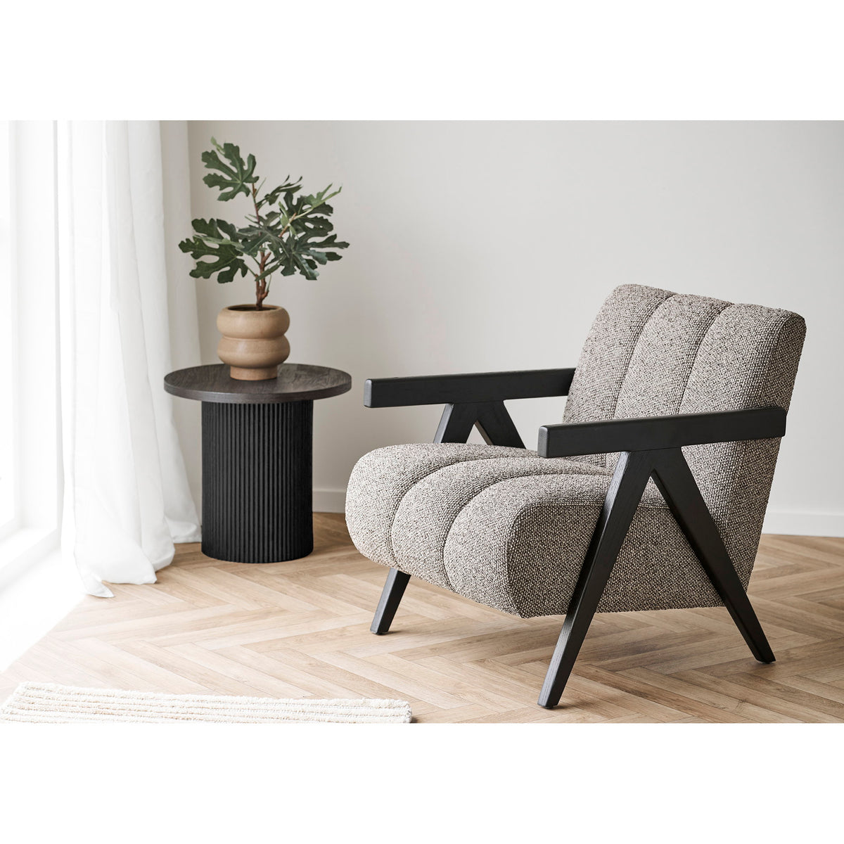 Sabine Beistelltisch rund – Dunkelbraun, ø 48 × 45 cm – Ansicht 4