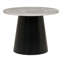 Algot Couchtisch rund – Marmoroptik Grau/Schwarz, ø 60 × 45 cm von Luiva Living