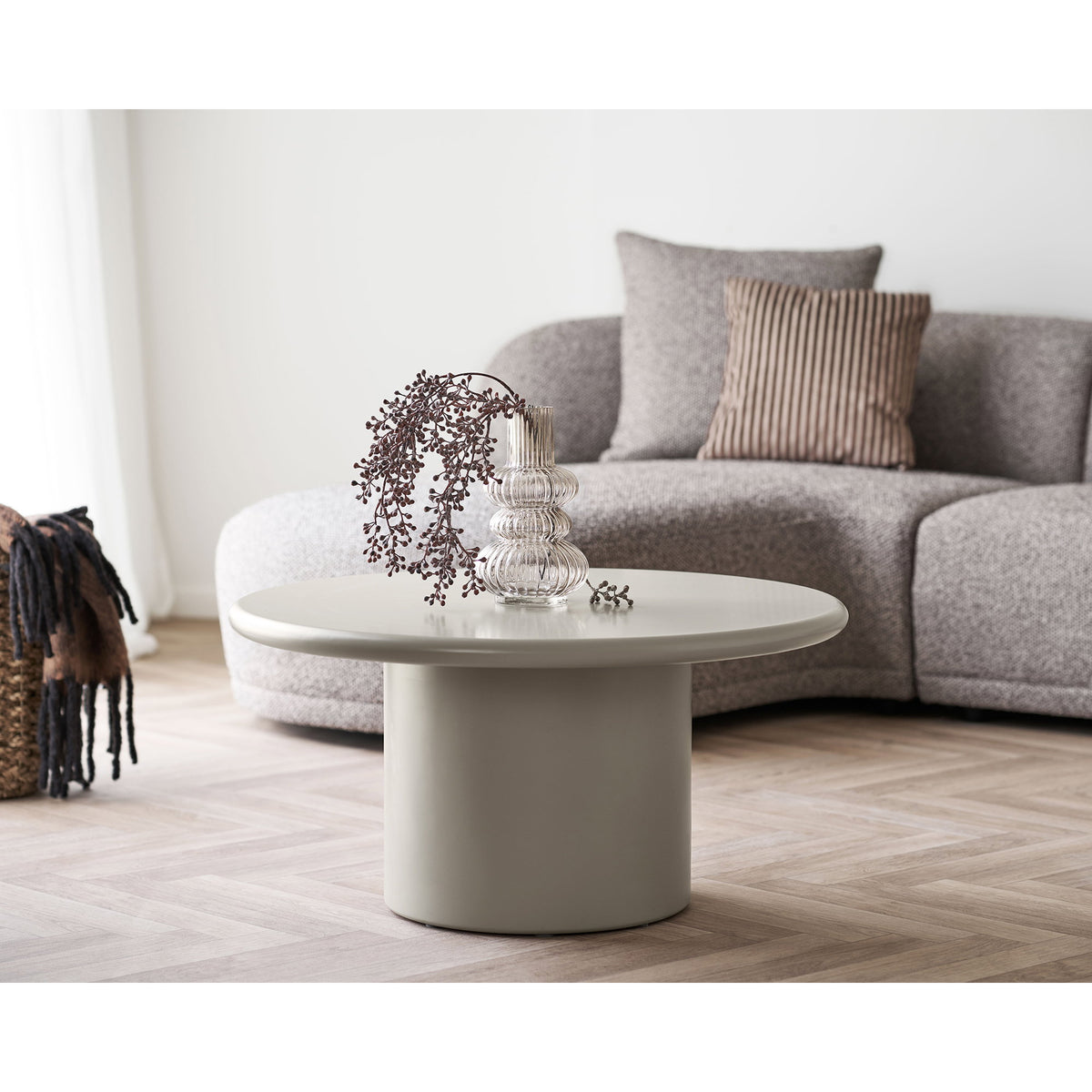 Bjarki Couchtisch rund – Sand, ø 80 × 40 cm – Ansicht 4