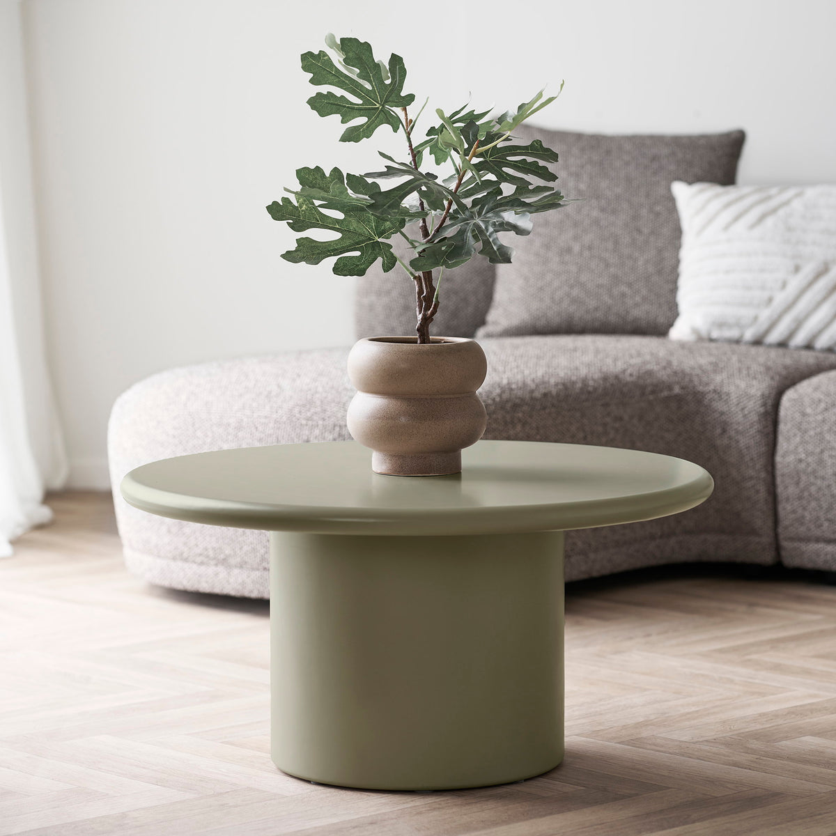 Bjarki Couchtisch rund – Grün, ø 80 × 40 cm – Ansicht 4