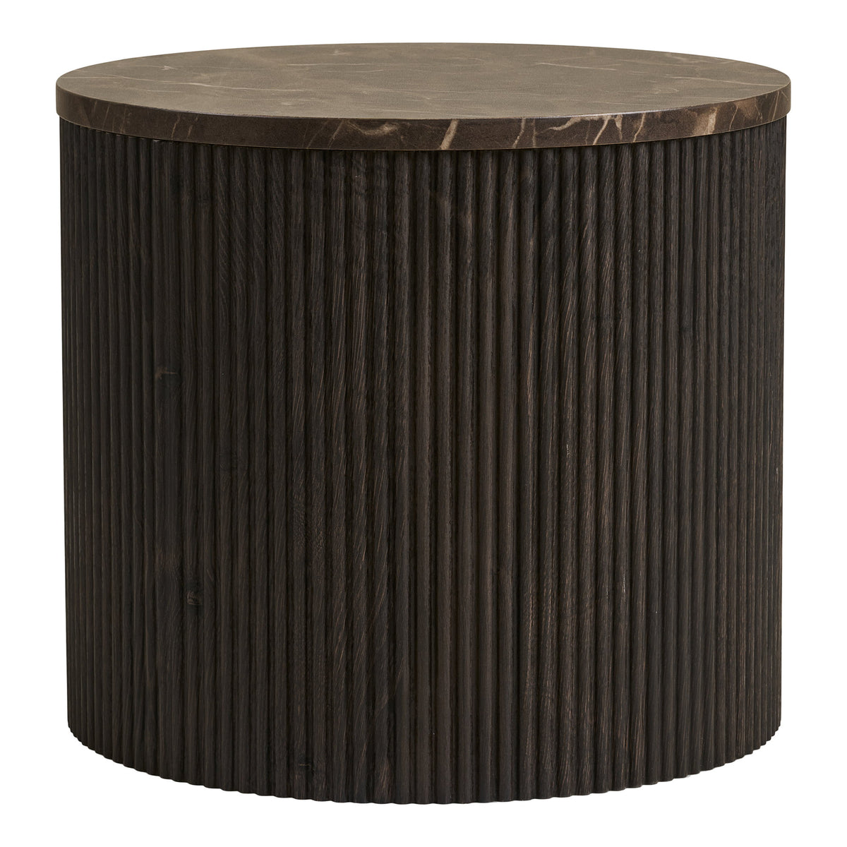 Livia Beistelltisch rund – Marmoroptik Dunkelbraun, ø 45 × 40 cm – Ansicht 2