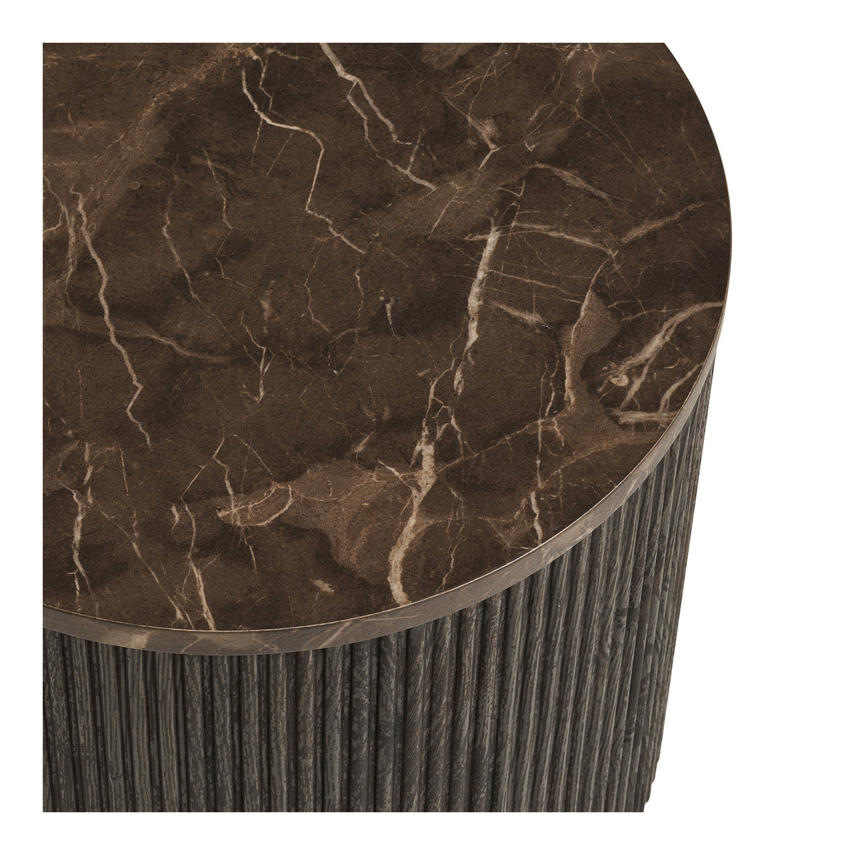 Livia Beistelltisch rund – Marmoroptik Dunkelbraun, ø 45 × 40 cm – Ansicht 3
