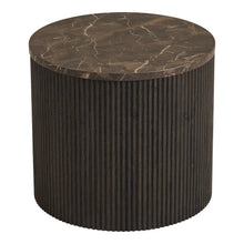 Livia Beistelltisch rund – Marmoroptik Dunkelbraun, ø 45 × 40 cm von Luiva Living