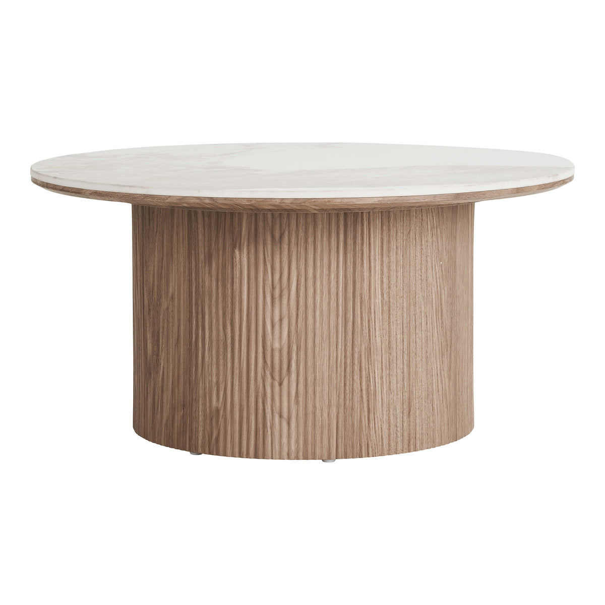 Eila Couchtisch rund – Keramik Weiß/Braun, ø 80 × 40 cm – Ansicht 2