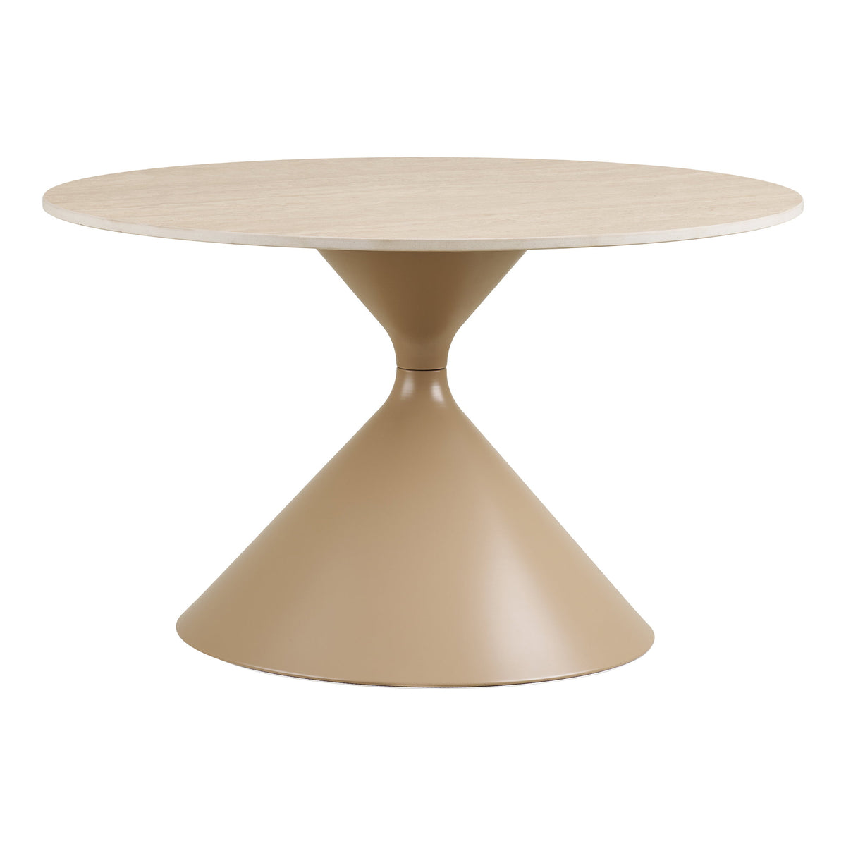Vanja Couchtisch rund – Keramik/Stahl Travertin/Sand, ø 70 × 41 cm – Ansicht 2