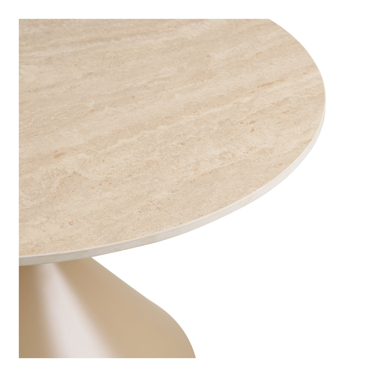 Vanja Couchtisch rund – Keramik/Stahl Travertin/Sand, ø 70 × 41 cm – Ansicht 4