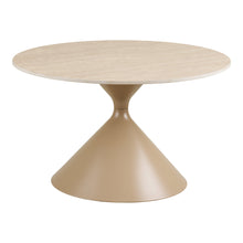 Vanja Couchtisch rund – Keramik/Stahl Travertin/Sand, ø 70 × 41 cm von Luiva Living