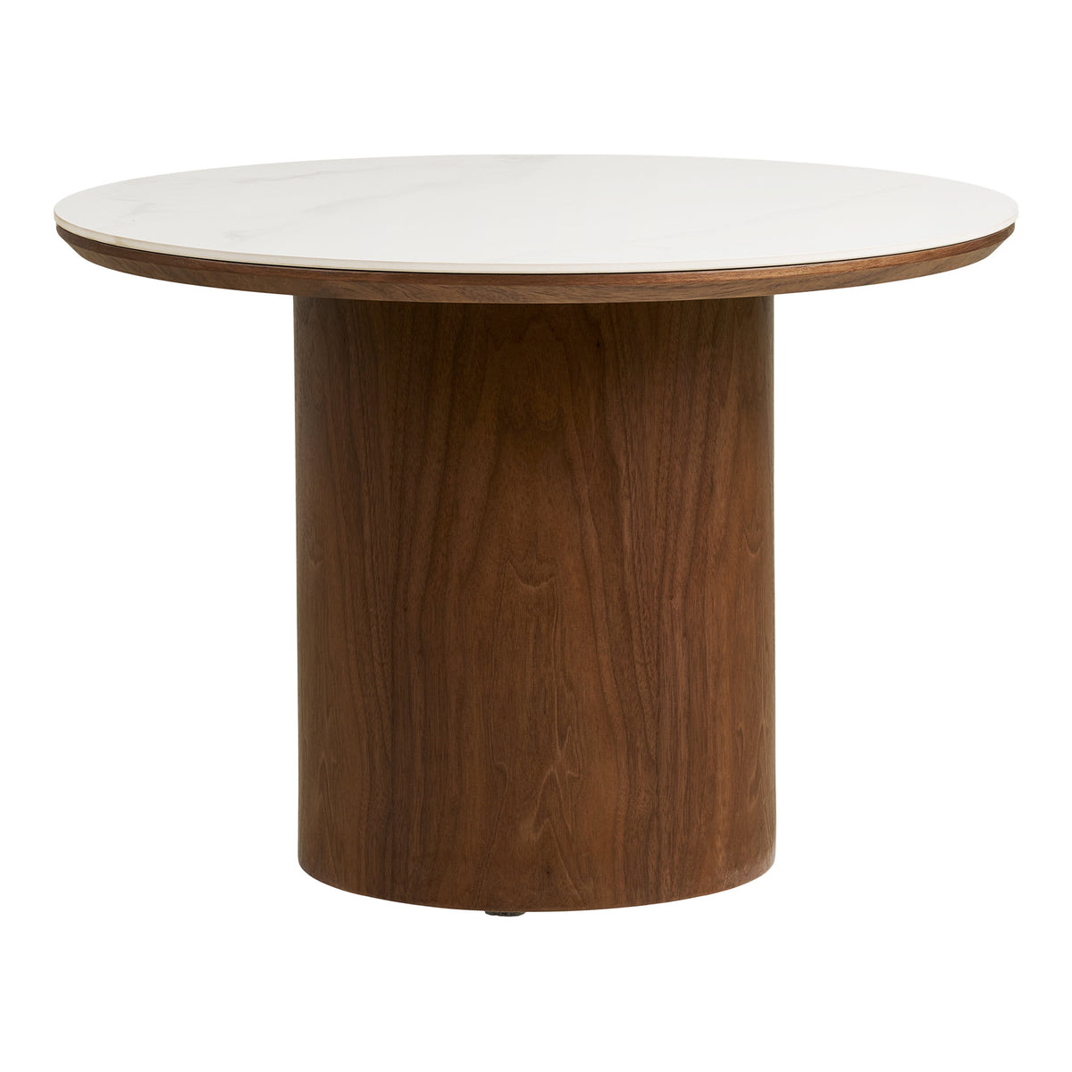 Klara Couchtisch rund – Keramik/Eschenfurnier Weiß/Dunkelbraun, ø 60 × 42 cm – Ansicht 2