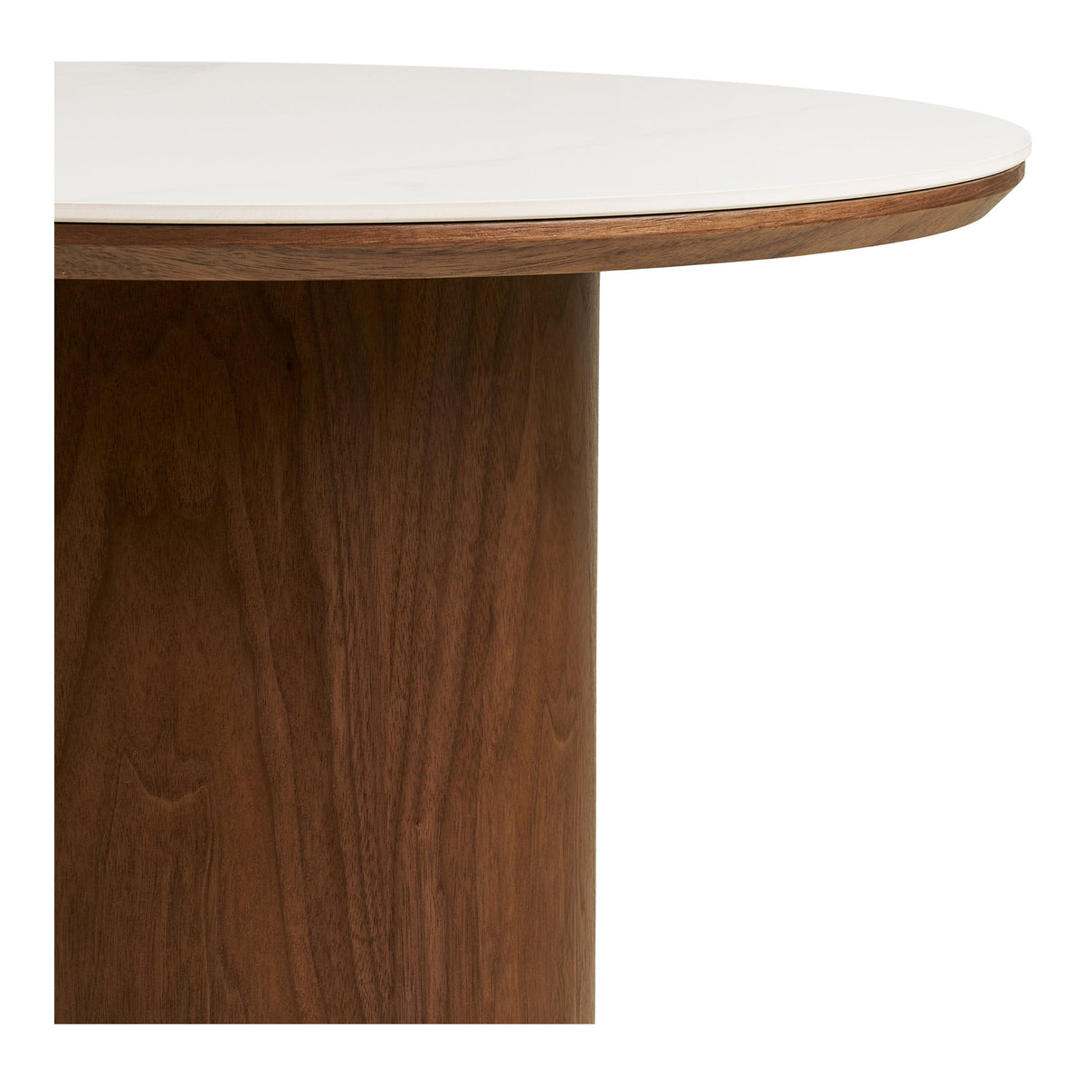 Klara Couchtisch rund – Keramik/Eschenfurnier Weiß/Dunkelbraun, ø 60 × 42 cm – Ansicht 3