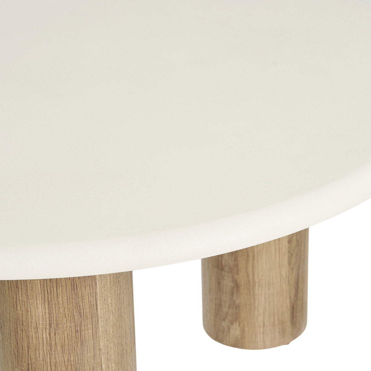 Tilde Couchtisch rund – Zementoptik Sand/Braun, ø 80 × 40 cm – Ansicht 4