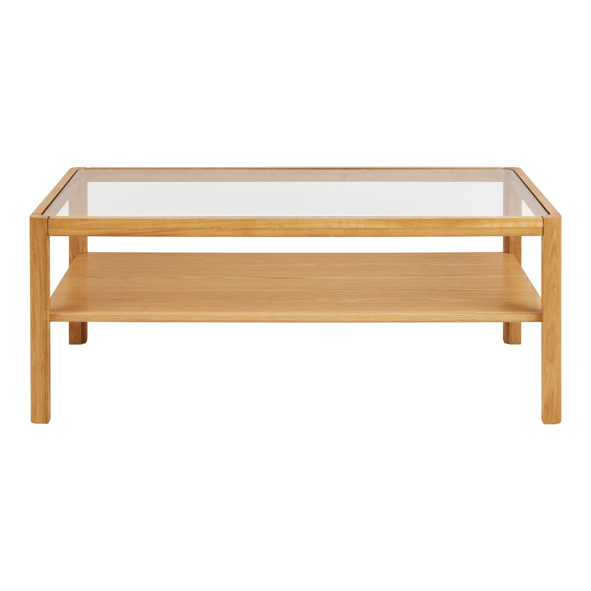 Rocco Couchtisch – Eiche/Sicherheitsglas Natur, 110 × 60 × 45 cm – Ansicht 2