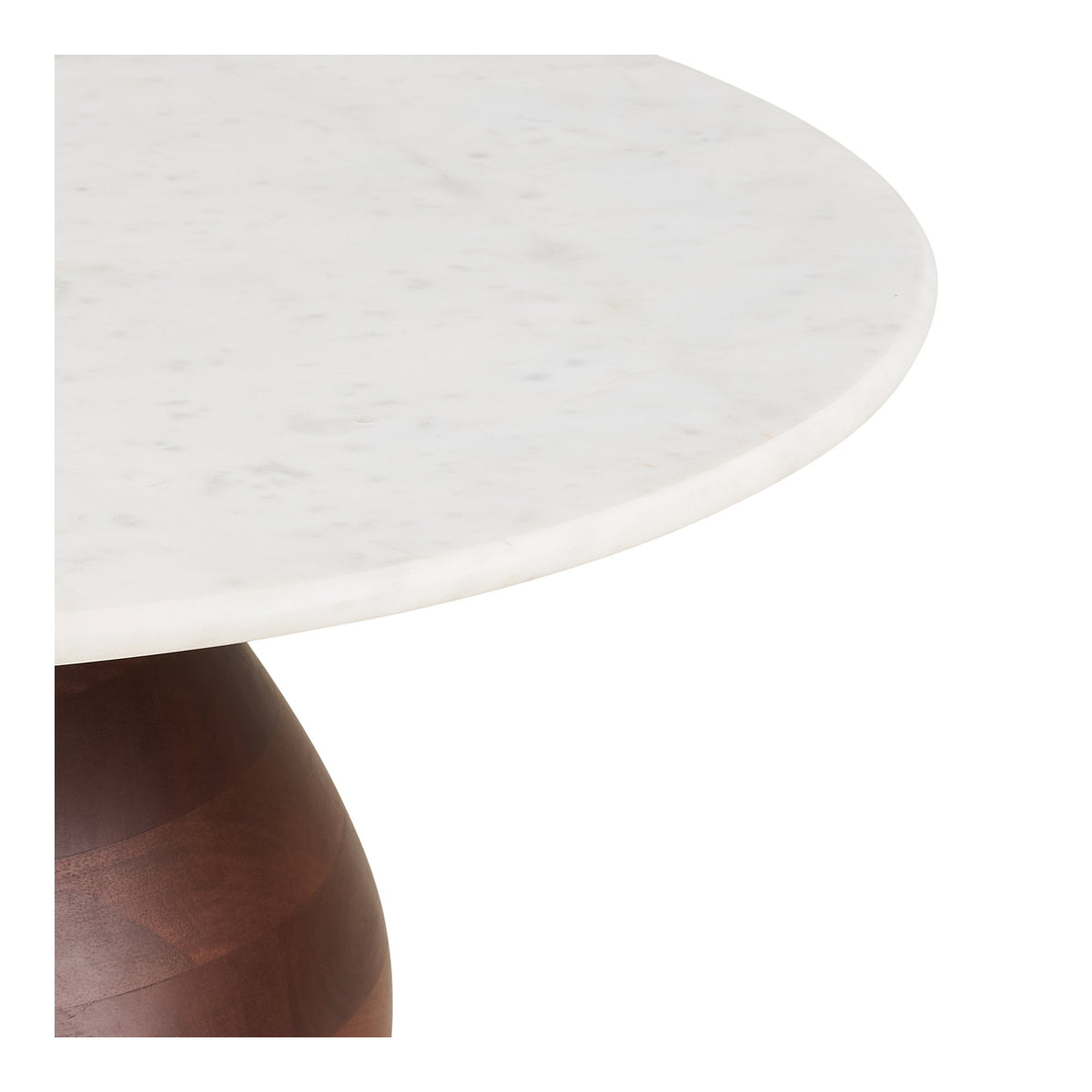 Aina Couchtisch rund – Mangoholz/Marmor Dunkelbraun/Weiß, ø 70 × 35 cm – Ansicht 3