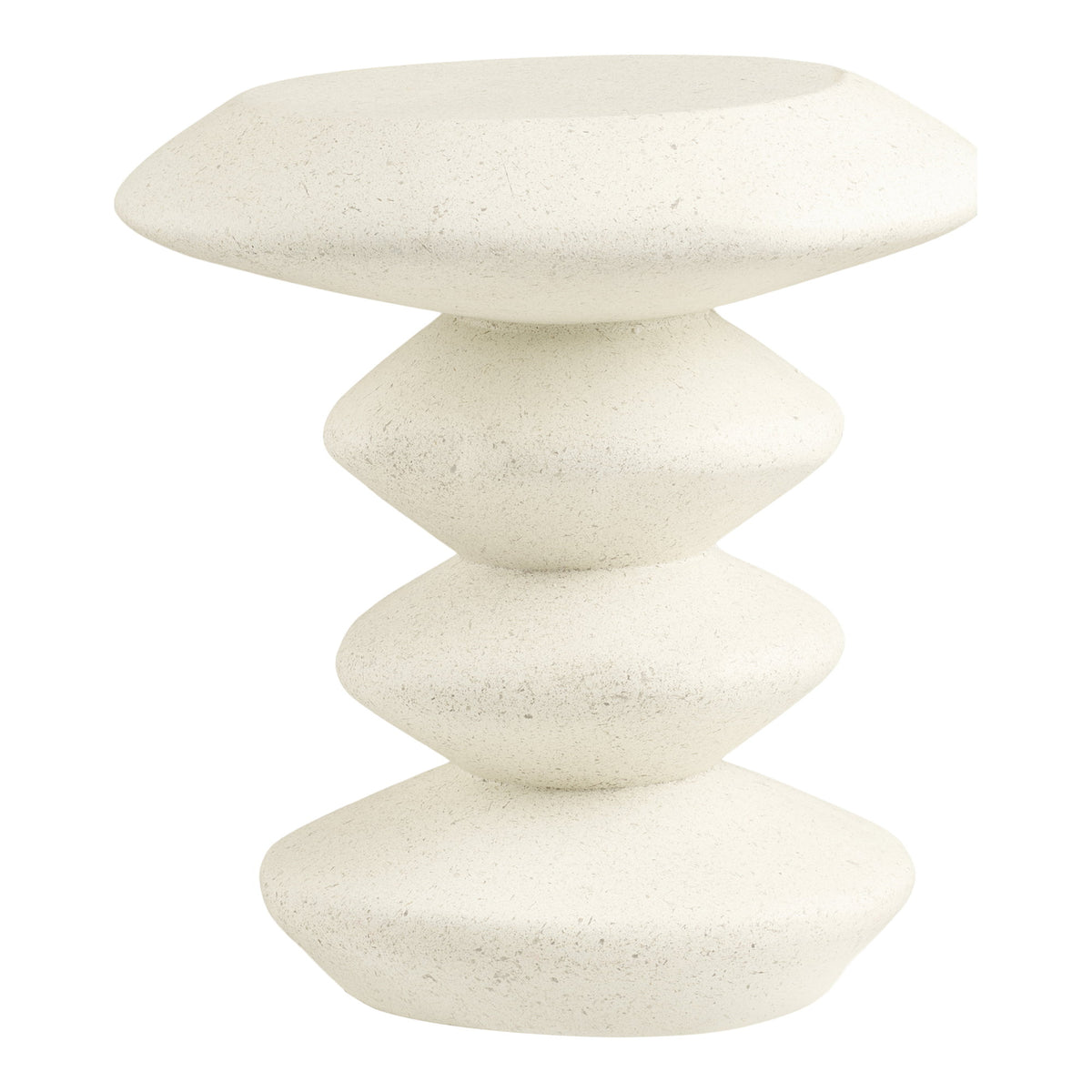 Rosa Beistelltisch – Fiberclay Weiß, 43 × 39 × 45 cm von Luiva Living