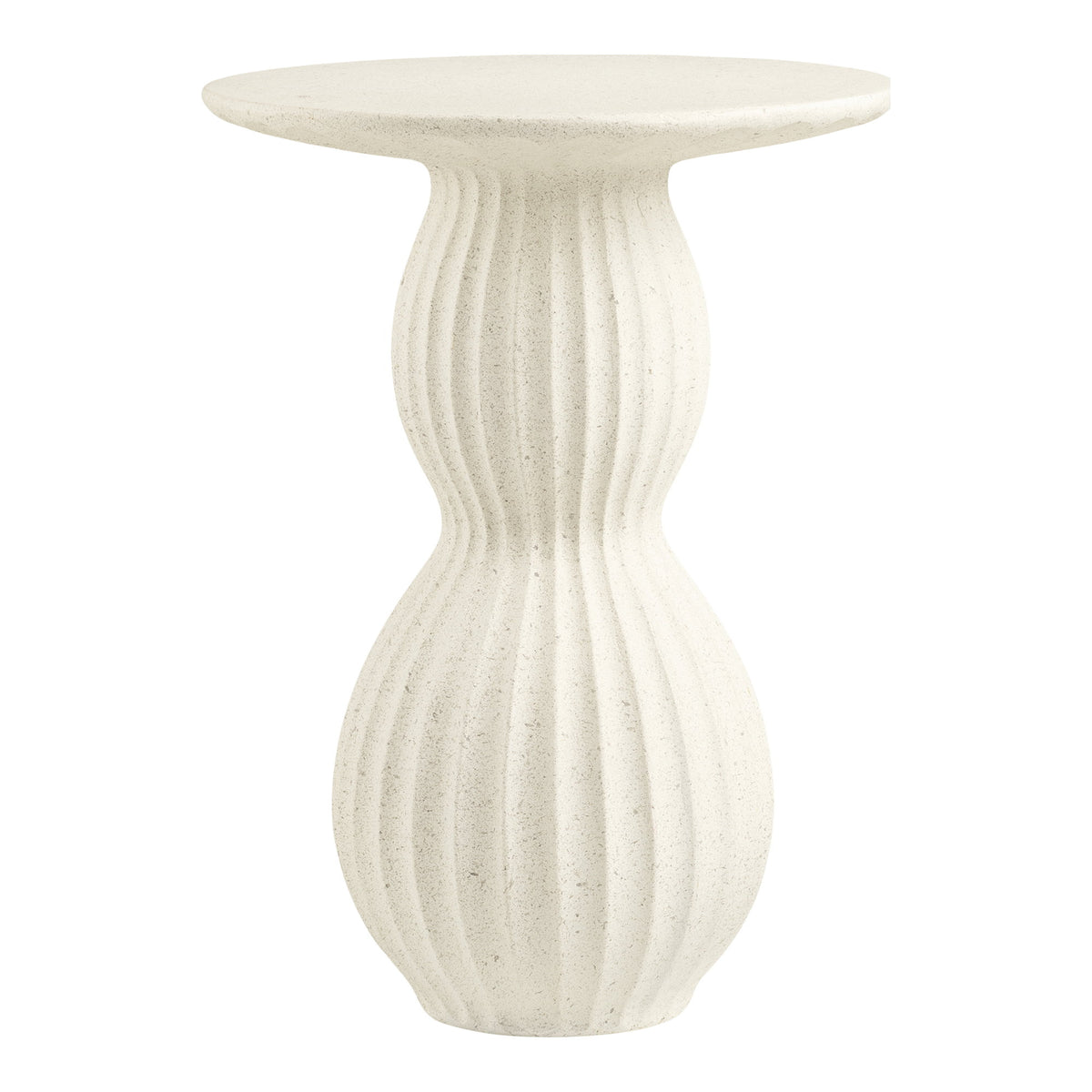 Bruno Beistelltisch rund – Fiberclay Weiß, ø 40 × 55 cm von Luiva Living
