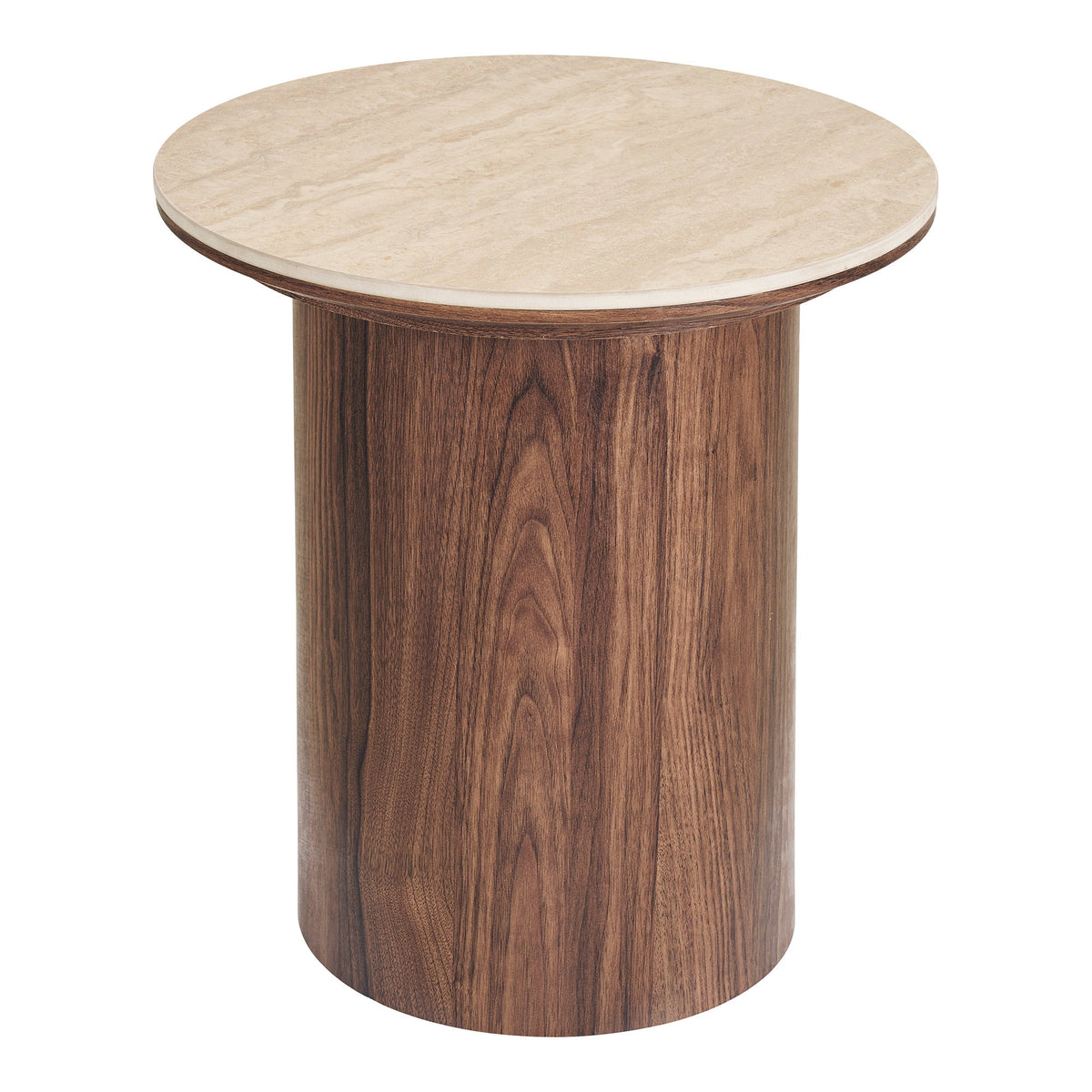 Bianca Beistelltisch rund – Keramik Travertin/Dunkelbraun, ø 45 × 50 cm – Ansicht 2