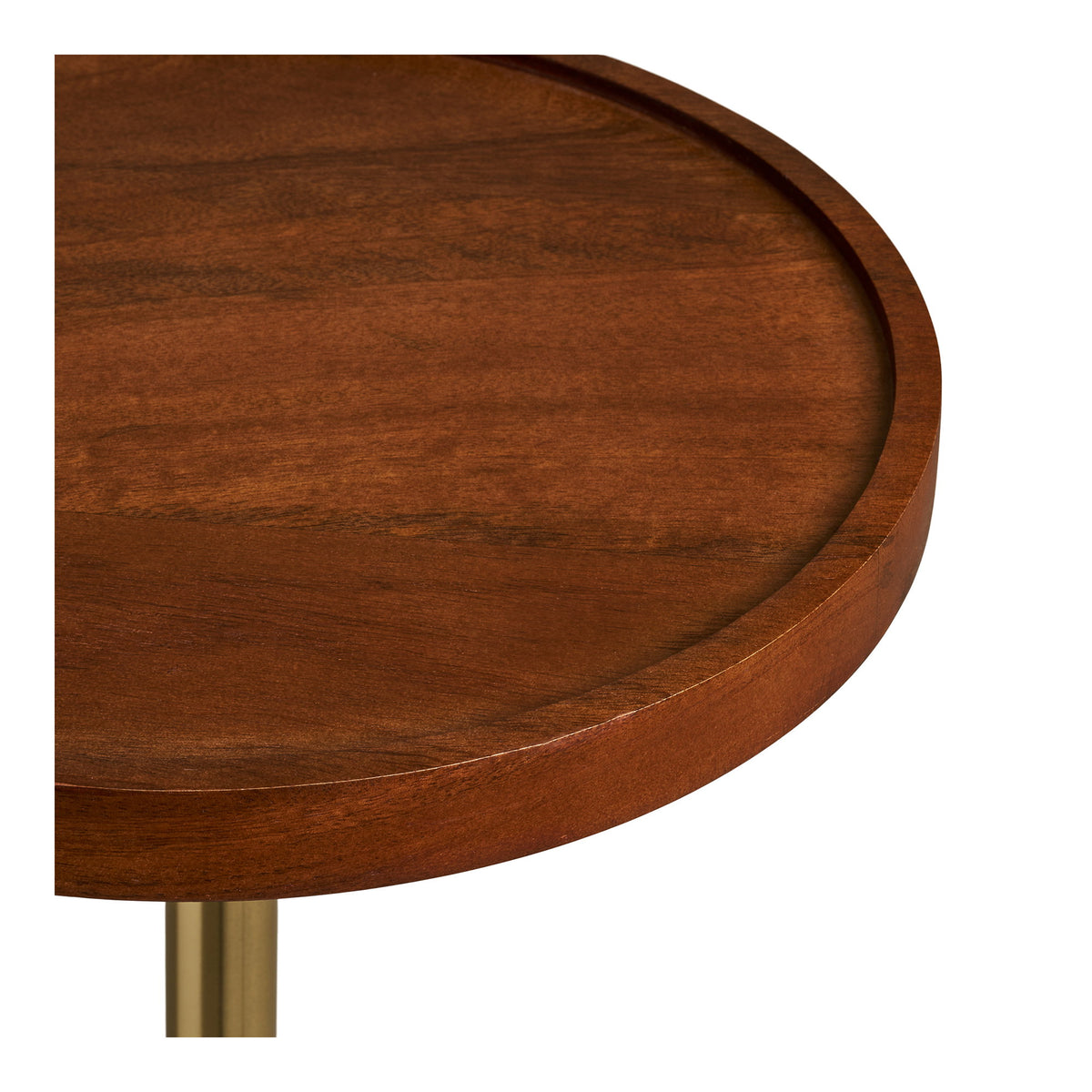 Colin Beistelltisch rund – Mangoholz/Stahl Schwarz/Messingoptik/Dunkelbraun, ø 30 × 56 cm – Ansicht 4