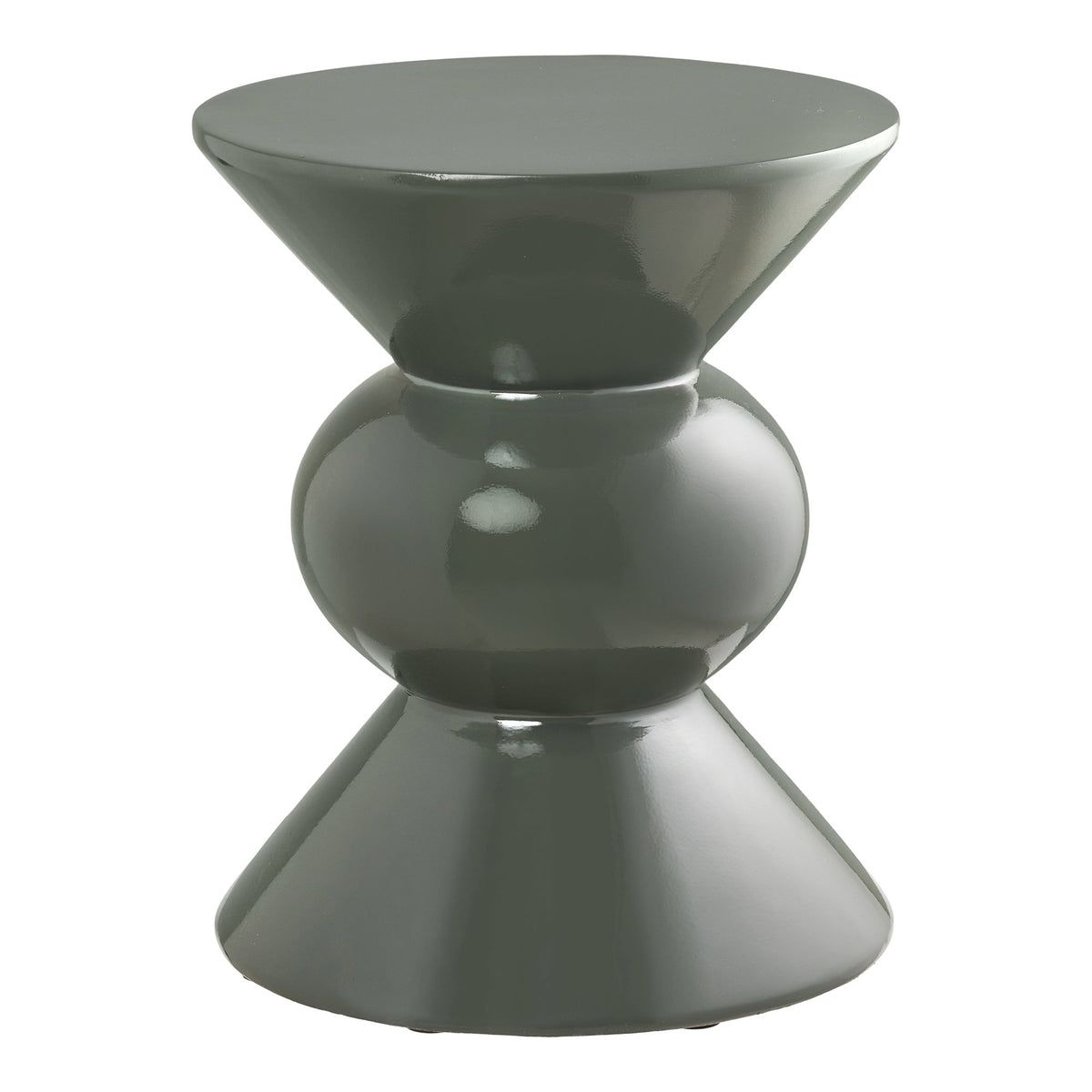 Gustav Beistelltisch rund – Fiberglas Grün, ø 34 × 41 cm von Luiva Living