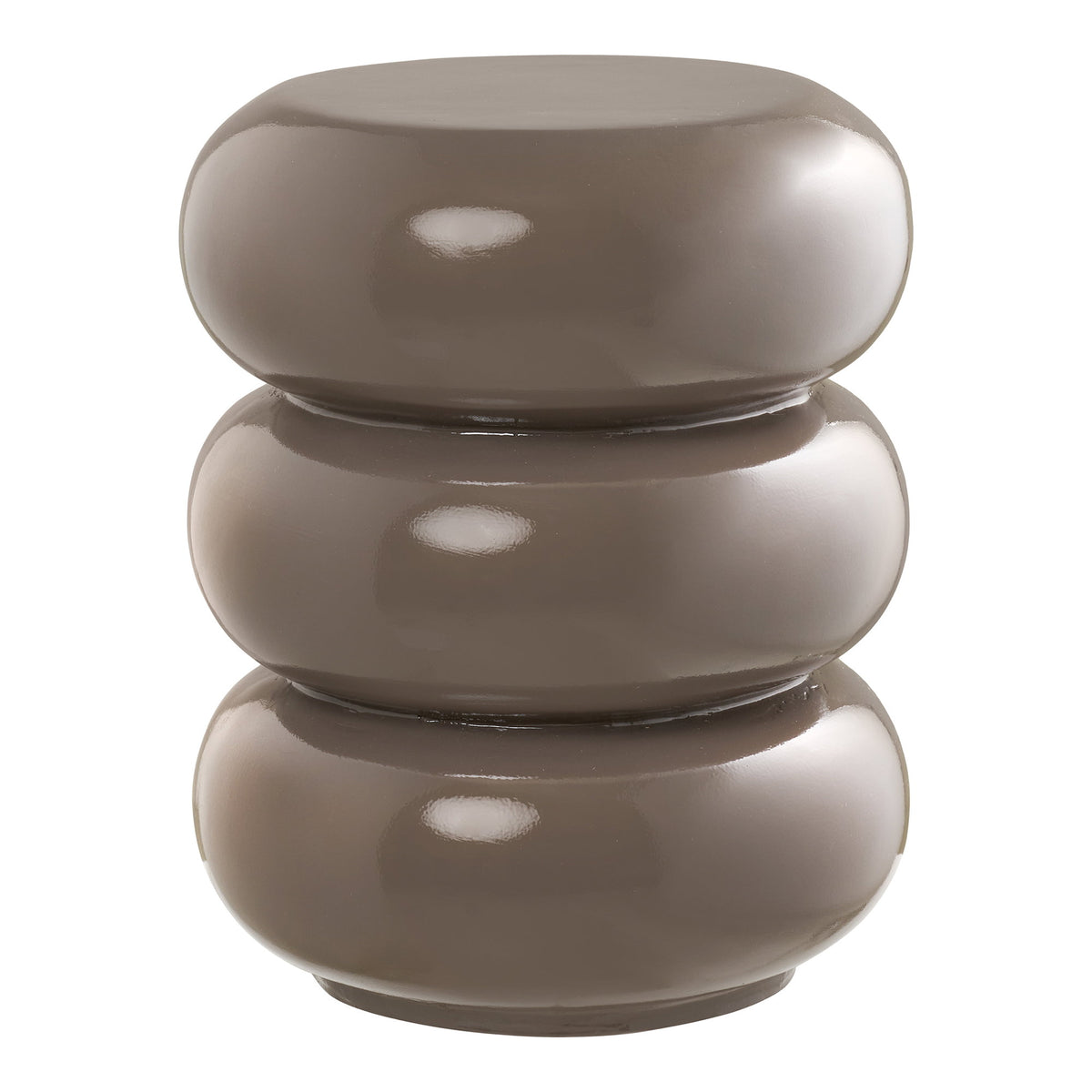 Gustav Beistelltisch rund – Fiberglas Braun, ø 35,5 × 44 cm von Luiva Living