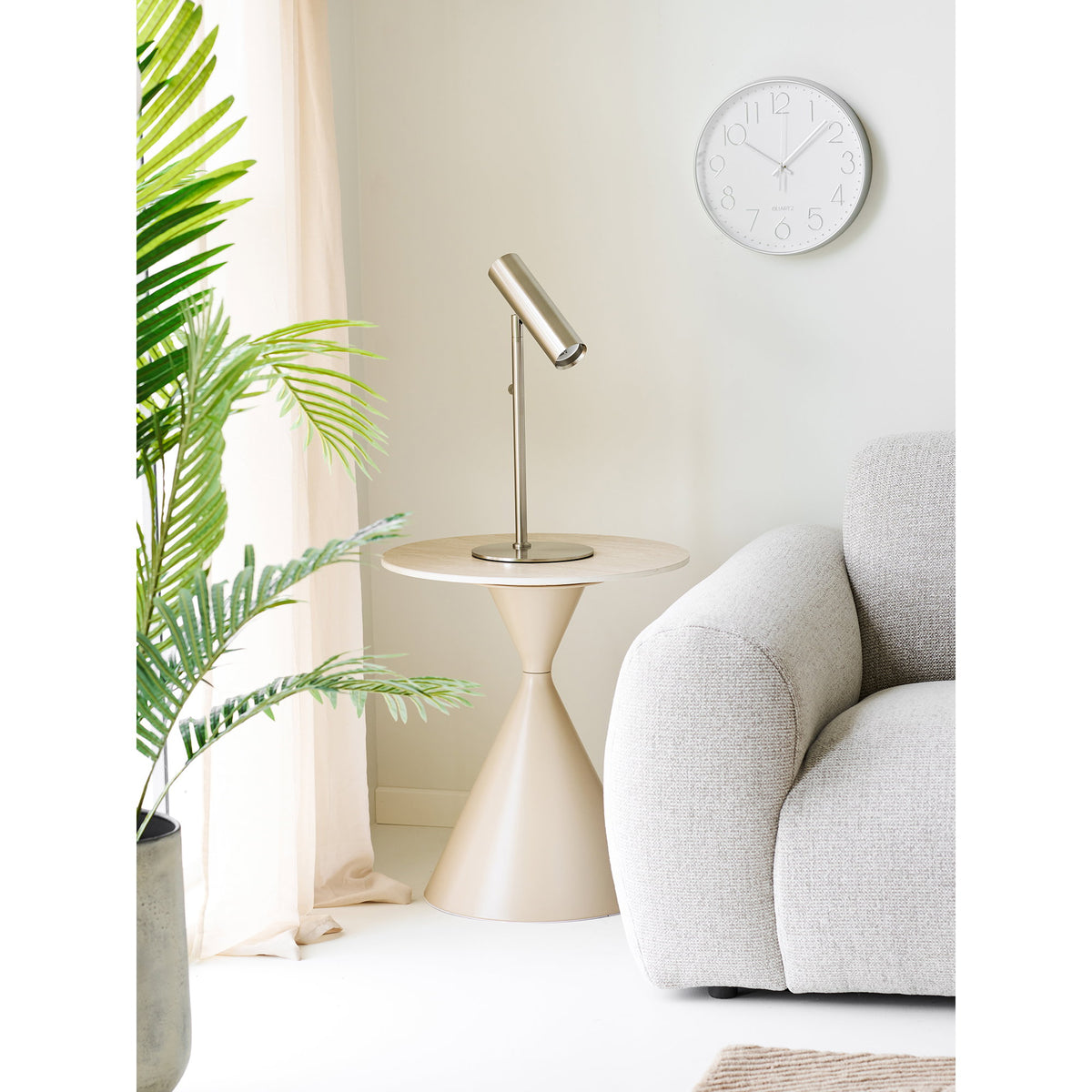 Vanja Beistelltisch rund – Keramik/Stahl Travertin/Sand, ø 50 × 56 cm – Ansicht 6
